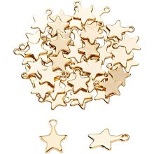 Unicraftale 304 Stainless Steel Charms, Star, with Bead Container, Golden, 10x8x1mm, Hole: 1.2mm, about 50pcs/box