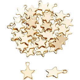 Unicraftale 304 Stainless Steel Charms, Star, with Bead Container, Golden, 10x8x1mm, Hole: 1.2mm, about 50pcs/box