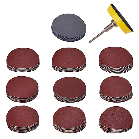 Gorgecraft Polishing Grinding Tools Set, Include Sander Disc Sanding Disk and 2 inch Abrasive Polish Pad Plate, Coconut Brown