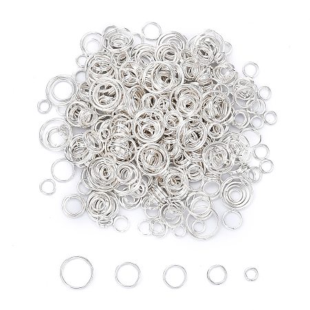 NBEADS 500g Silver Double Loop Jump Rings, Iron Round Split Rings Key Rings Jewelry Connectors Chain Links fit Necklaces, Keys, Earrings, Jewelry Making and Craft Ideas