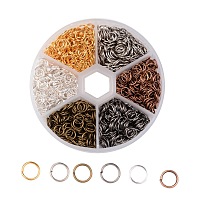ARRICRAFT About 1800 Pcs Iron Open Jump Rings Unsoldered Diameter 6mm Wire 21-Gauge 6 Colors for Jewelry Findings