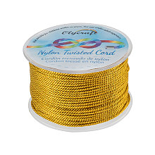 Olycraft Nylon Threads, Milan Cords/Twisted Cords, Goldenrod, 1.5~2mm; about 50m/roll