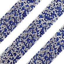 FINGERINSPIRE Glitter Resin Hotfix Rhinestone, Hot Melt Adhesive on the Back, Rhinestone Trimming, Costume Accessories, Medium Blue, 29x2mm; 91cm/Board.