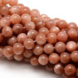 Arricraft Grade AAA Natural Gemstone Sunstone Round Beads Strands, 8mm, Hole: 1mm, about 48pcs/strand, 15.5 inches