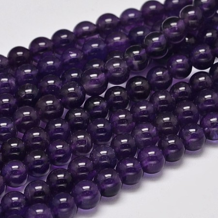 Arricraft Round Grade A Natural Amethyst Bead Strands, 6mm, Hole: 1mm, about 61pcs/strand, 15.5 inches
