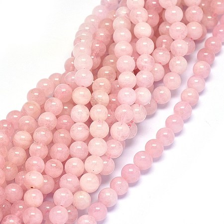 ARRICRAFT Natural Morganite Beads Strands, Round, 6mm, Hole: 0.8mm, about 69~70pcs/strand, 15.5~16.3 inches(39.5~41.5cm)