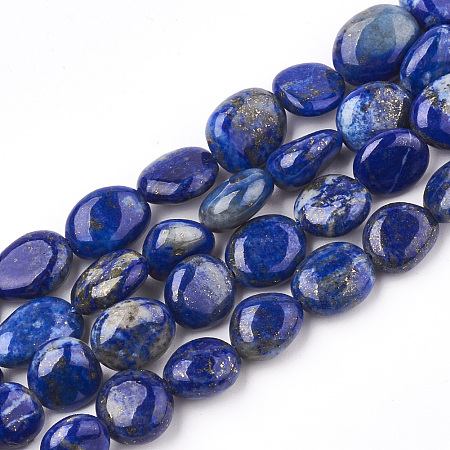 Arricraft Natural Lapis Lazuli Beads Strands, Nuggets, 8~15x7~13x3.5~5.5mm, Hole: 1mm, about 34~39pcs/strand, 15.7 inches