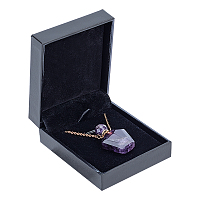 NBEADS DIY Pendant Necklaces Making Kits, include Faceted Natural Amethyst Openable Perfume Bottle Pendants, 304 Stainless Steel Cable Chain Necklaces, Golden, Pendants: 37.5x23x13.5mm, Hole: 1.8mm; Capacity: about 2ml(0.06 fl. oz), 1pc/box