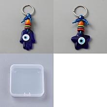 Epoxy Resin Enamel Evil Eye Charms, with Rack Plating Light Gold Tone Alloy Open Back Bezel, Cadmium Free & Nickel Free & Lead Free, Mixed Color, 10x8x1.5~2.5mm, Hole: 1mm