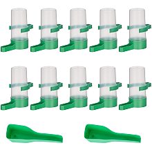 No Drip Small Animal Water Bottle and Plastic Pet Food Scoops, for Small Pet/Bunny/Ferret/Hamster/Guinea Pig/Rabbit, Green, 44.5~70x38x32.5x8~28x72mm; Capacity: 60ml