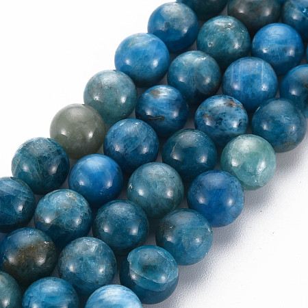 ARRICRAFT Natural Apatite Beads Strands, Round, Grade A, 8mm, Hole: 0.8mm, about 43pcs/strand, 15.35 inches(39cm)