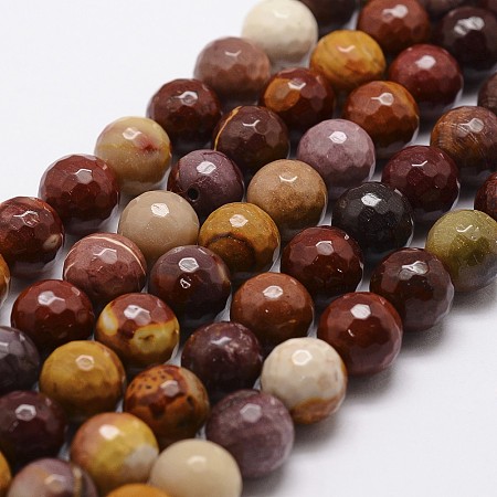 ARRICRAFT Natural Mookaite Beads Strands, Faceted, Round, 8mm, Hole: 1mm, about 44pcs/strand, 14.9 inches~15.1 inches