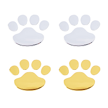 PVC Adhesive Sticker Car Stickers, DIY Car Decorations, Dog Paw Prints, Mixed Color, 160x71x0.5mm, Paw: 60x69.5x0.5mm, 2pcs/sheet, 2 colors, 5sheets/color, 10sheets/set