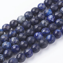 Arricraft Natural Lapis Lazuli Beads Strands, Faceted Round, Midnight Blue, 8mm, Hole: 1mm, about 49pcs/strand, 15.7 inches