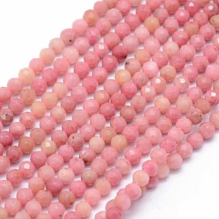 ARRICRAFT Natural Rhodochrosite Beads Strands, Faceted, Round, 4mm, Hole: 1mm, about 105pcs/strand, 15.35 inches(39cm)