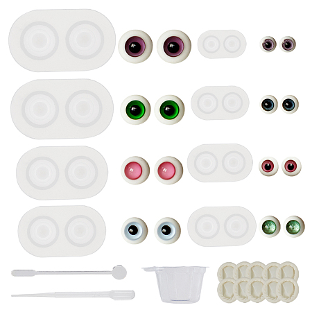 Olycraft Silicone Molds, Resin Casting Molds, For UV Resin, Epoxy Resin Jewelry Making, Eye, White, Eye Mold: 6pc/set