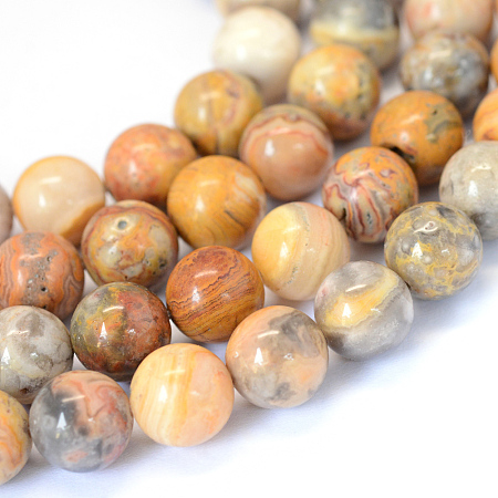 Arricraft Natural Crazy Agate Round Bead Strands, 6~6.5mm, Hole: 1mm, about 63pcs/strand, 15.5 inches