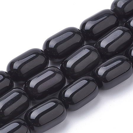 Arricraft Natural Obsidian Beads Strands, Barrel, 15~16x10mm, Hole: 1mm, about 26pcs/strand 15.7 inches