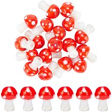 Arricraft 25 Pcs Mushroom Bead Strands, Handmade Lampwork Beads Spacer, Mushroom Loose Beads for Bracelets Necklace Jewelry Making (Red)