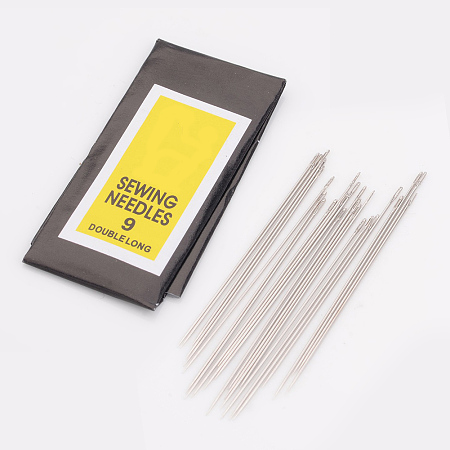 Honeyhandy Iron Sewing Needles, Darning Needles, Platinum, 0.5mm thick, 52mm long, hole: 0.35mm, 25pcs/bag