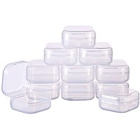 BENECREAT 50 Pack 1.3x1.3x0.7 Mini Clear Square Plastic Bead Storage Containers Box Case with Lid for Tiny Beads, Earplugs, Pills and Small Jewelry Findings