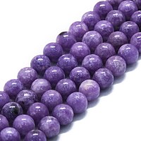 Honeyhandy Natural Lepidolite/Purple Mica Stone Beads Strands, Round, 8mm, Hole: 1.2mm, about 51pcs/strand, 15.75''(40cm)