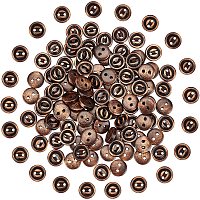 Arricraft 100 Pcs 2-Hole Wooden Buttons, Flat Round Buttons with Fish Eye for Sewing DIY Crafts Handmade Ornament- Black