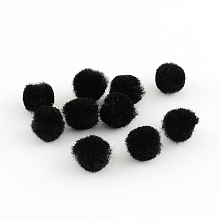 Honeyhandy DIY Doll Craft Pom Pom Yarn Pom Pom Balls, Black, 10mm, about 2000pcs/bag