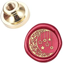 CRASPIRE Wax Seal Stamp Heads Only No Handle Sealing Wax Stamp Head Replacement Moon 25mm Vintage Removable Brass Seal Head for Wedding Invitation Envelope Halloween Christmas Xmas Gift Wrap