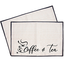 CRASPIRE 2 Pieces Place Mats Coffee & Tea Coffee PlaceMats Absorbent Dinning Table Mats for Coffee Machine, Coffee Bar Placemat, Coffee Station Accessories (20"x14")