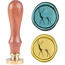 CRASPIRE Wax Seal Stamp Deer 3D Embosser Sealing Stamp Heads with Wooden Handle Retro Removable Brass Head Mushroom Stamp for Decorating Wedding Invitations Envelopes Postcards Gift Sealing