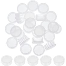 GORGECRAFT 25PCS White Salt and Pepper Shaker Stoppers Clear Replacement Stopper Plastic Round EndCap Open Hole Reusable Column Plug Cork for Wine Whiskey Brandy Common Bottles Pots Pipes