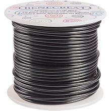 BENECREAT 12 17 18 Gauge Aluminum Wire (12 Gauge,100FT) Anodized Jewelry Craft Making Beading Floral Colored Aluminum Craft Wire - Black