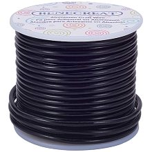 BENECREAT 9 Gauge Jewelry Craft Aluminum Wire 55 Feet Bendable Metal Sculpting Wire for Craft Floral Model Skeleton Making (Black, 3mm)