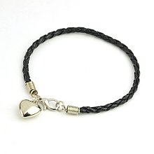 Honeyhandy PU Leather Braided Charm Bracelets, with CCB Plastic Pendants and Alloy Lobster Claw Clasps, Black, 180mm