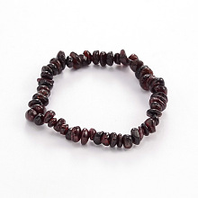 Honeyhandy Chips Natural Garnet Beaded Stretch Bracelets, 1-3/4 inch(4.5cm)