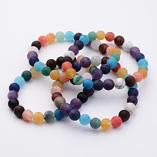 Honeyhandy Natural Gemstone Beads Stretch Bracelets, 2-1/8 inch(54mm)