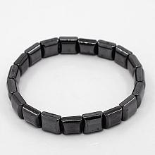 Honeyhandy Fashionable Hematite Stretchy Bracelets, Black, Inner Diameter: 1-7/8 inch(4.9cm)