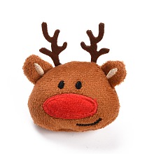 Honeyhandy Cotton Doll Ornament Accessories, with Non-Woven Fabric & Velvet Finding, for DIY Brooch, Bag, Socks, Scarves, Christmas Reindeer/Stag, Chocolate, 65x64x29mm