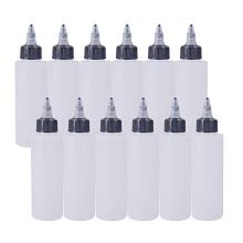 BENECREAT 12Pack 4 Ounce Plastic Squeeze Dispensing Bottles with Black Twist Cap, Open/Close Nozzle - Good For Crafts, Art, Glue, Multi Purpose