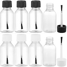 BENECREAT 20 Packs 30ml/1oz Plastic Brush Applicator Cap Bottles for Glue, Paint, Art Journal and House Project