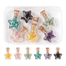 ARRICRAFT Star Wish Bottle DIY Making Kits, Including Natural Mixed Stone Chip Beads and Star Glass Bottle, Glass Bottle: 6pcs/box