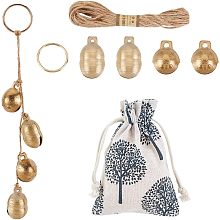 AHANDMAKER Hanging Bells for Door Knob, Vintage Brass Bells with Burlap Packing Pouches, Decorative Bells Christmas Door Handle Hanging Decorations for Store Home Office