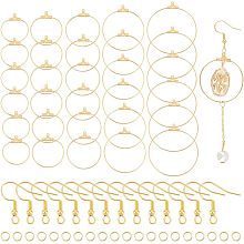 UNICRAFTALE 30 Sets Golden Earring Making Kit 304 Stainless Steel Hoop Earring Findings with Open Jump Rings Earring Hooks Beading Earring Supplies Component for Jewelry Making DIY Craft