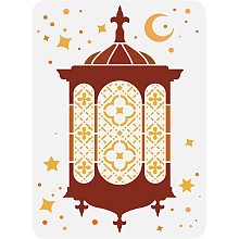 FINGERINSPIRE Ramadan and Eid Drawing Stencil 11.7x8.3inch Reusable Ramadan Lantern Pattern Stencil Eid al-Fitr Stencil Plastic Mubarak Islamic Silk Stencil for Religion Festival Painting Decor