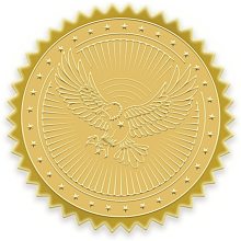 BENECREAT 100 Packs Eagle Embossed Gold Foil Stickers Certificate Seals 5x5cm/2x2" for Invitations, Graduation, Notary Seals and Envelope