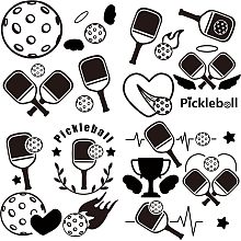 GORGECRAFT 4 Styles Pickleball Car Stickers Decals Sports Decal Racket Heartbeat Sport Cars Sticker Self-Adhesive Reflective Car Decal Trunk Logo Decal Sticker for Motorcycle Doors Laptop Wall