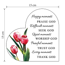 CRASPIRE Acrylic Decoration, for Home, Living Room and Bedroom, Heart with Word, Flower Pattern, 150x150x10mm