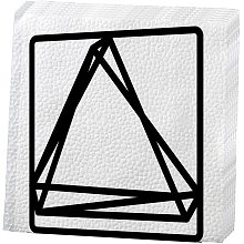 CREATCABIN Geometric Triangle Napkin Holder Cutout Black Metal Tabletop Napkin Holder Hollow Out Freestanding Tissue Dispenser for Restaurant Cafe Kitchen Countertop Diner Picnic Table 3.5 x 3.5inch