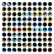 Honeyhandy Craft Glass Doll Eyes, Stuffed Toy Eyes, Half Round, Mixed Color, 12mm, about 100pcs/bag